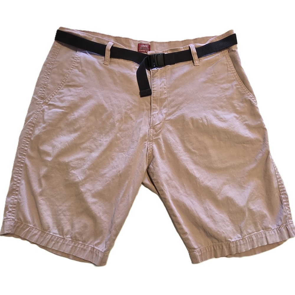 Levis XX Chino Shorts Standard Taper Mens 33 Pink Casual With Belt